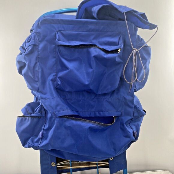 Vintage Blue World Famous Everest #231 Hiking Backpack & Magnesium Frame BLUE - Picture 5 of 12